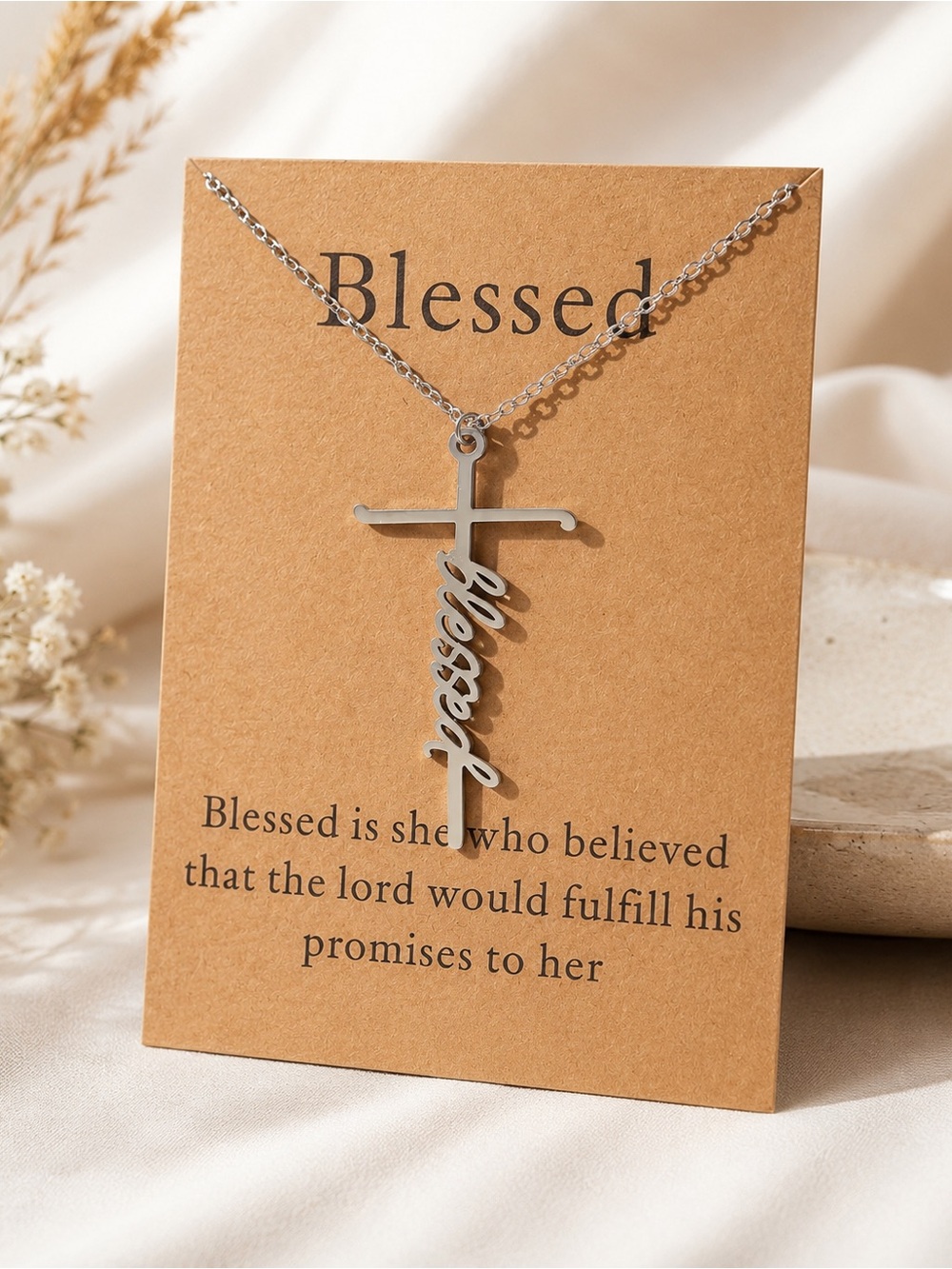Blessed Stainless Steel Cross Necklace